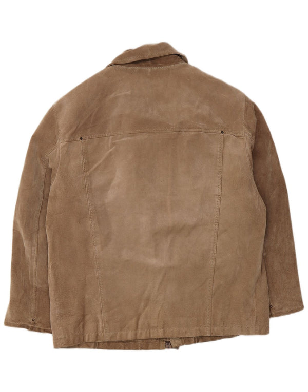 Chaqueta de ante vintage para hombre IT 50 cuero marrón grande