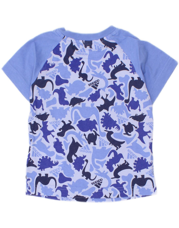 Adidas Camiseta gráfica para bebés niños 9-12 meses Azul Estampado animal Algodón