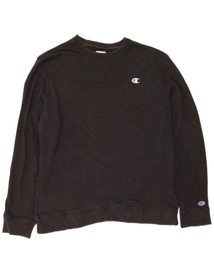 Champion Sudadera Jumper para hombre Large Black Cotton