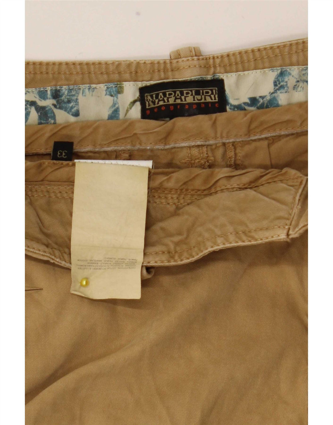 Napapijri Shorts Cargo Hombre W33 Algodón Beige Medio