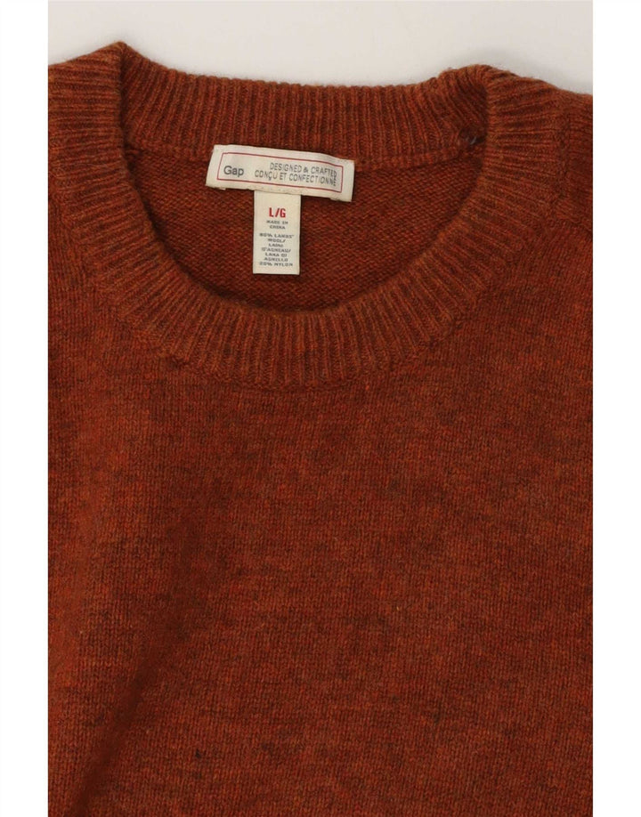 Gap Jersey De Cuello Redondo Para Hombre De Lana De Cordero Marrón Grande