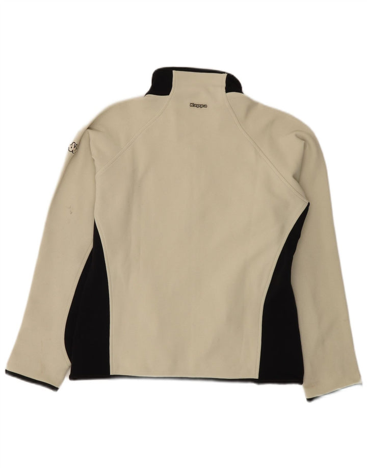 Kappa Mujer Chándal Top Chaqueta UK 40 Grande Blanco Colorblock Poliéster