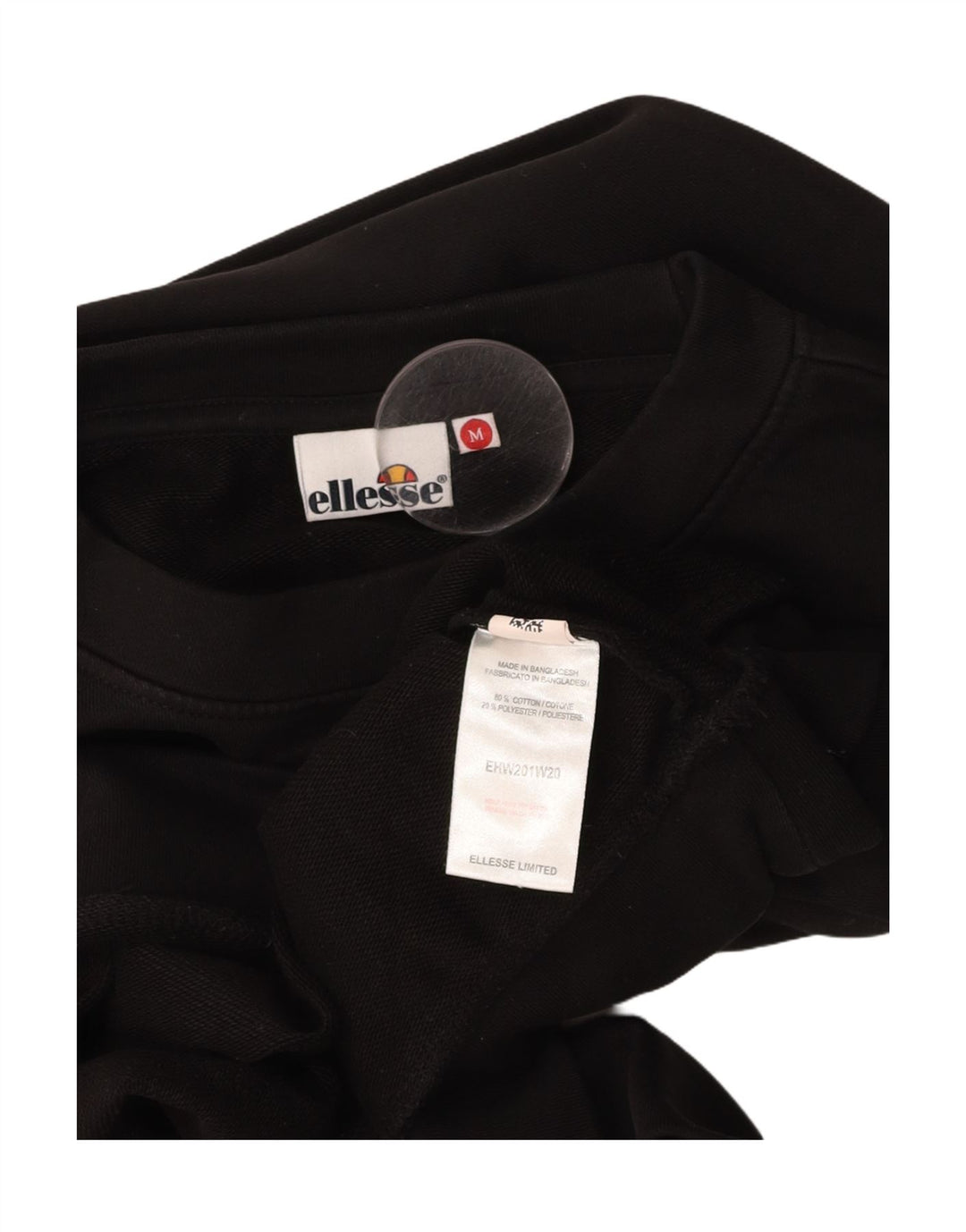 ELLESSE Sudadera con gráfico recortado de gran tamaño para mujer UK 44 Mediano Negro