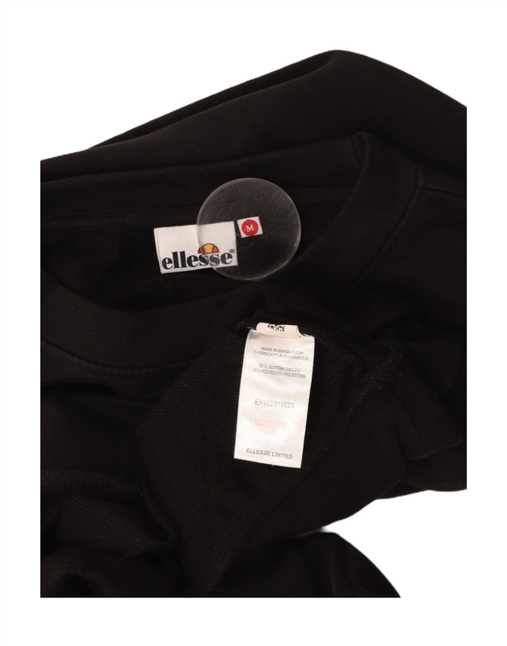 ELLESSE Sudadera con gráfico recortado de gran tamaño para mujer UK 44 Mediano Negro