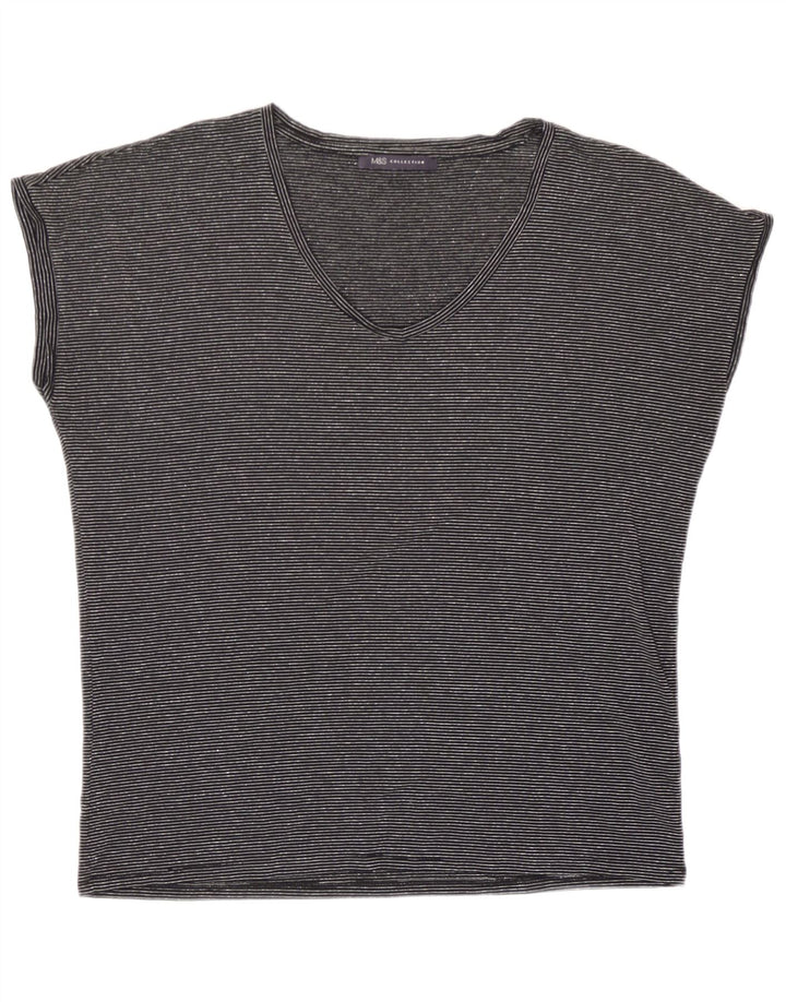 Marks & Spencer Camiseta extragrande para mujer UK 10 Small Black Stripes