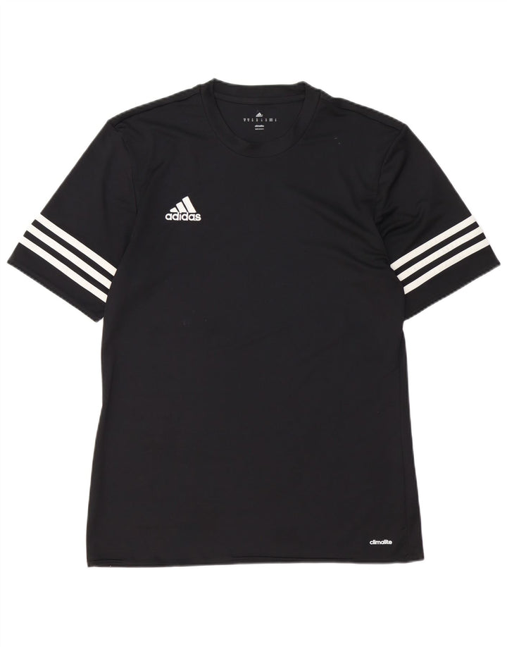 Adidas Mens Climalite Camiseta Top Medio Negro Poliéster