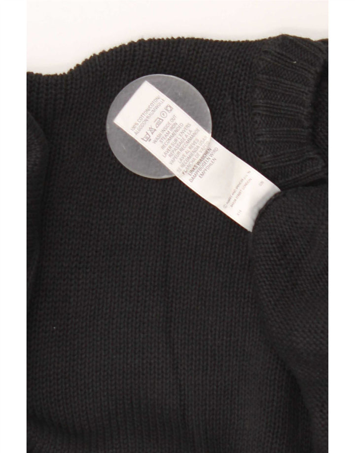 Marks & Spencer - Jersey de cuello redondo para hombre, talla grande, algodón negro