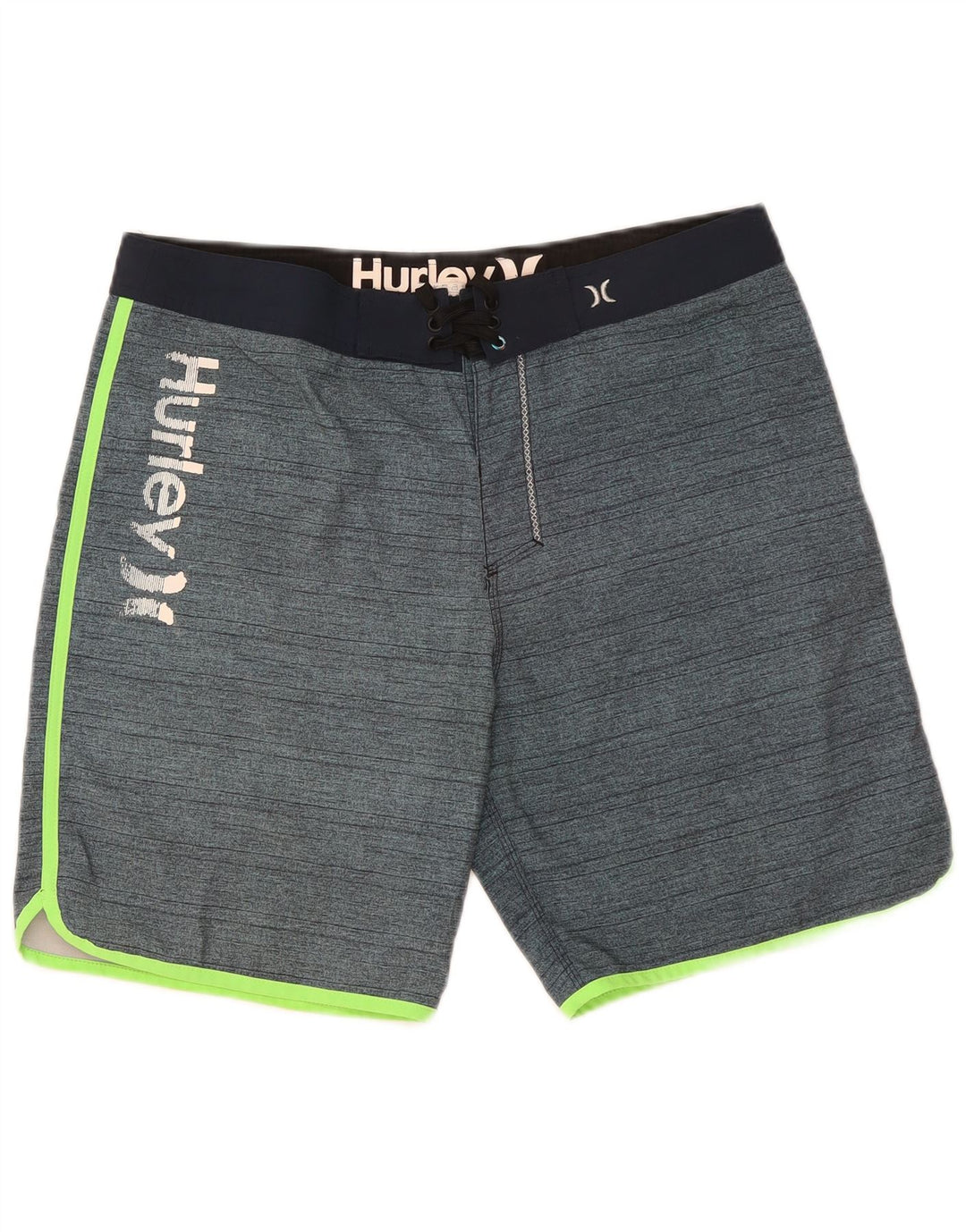 Hurley Bañador con gráfico para hombre, tamaño grande, poliéster a rayas azules