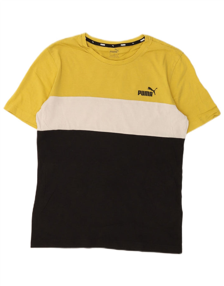 Puma Camiseta para hombre Top Small Multicolor Colorblock Cotton