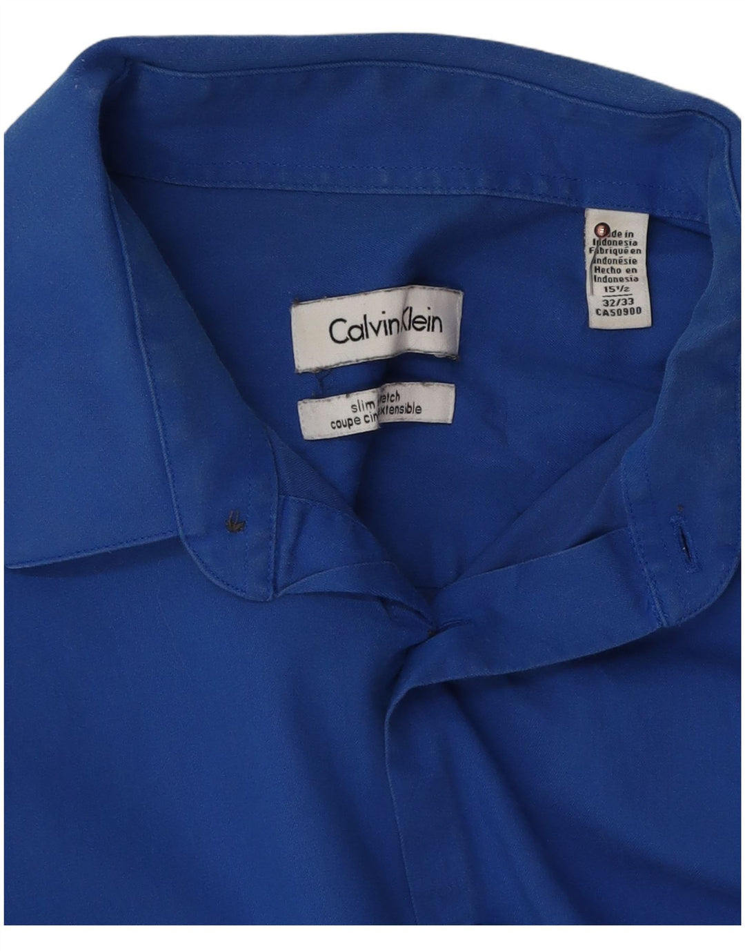 Calvin Klein Camisa Slim Fit para hombre Talla 15 1/2 Algodón azul mediano