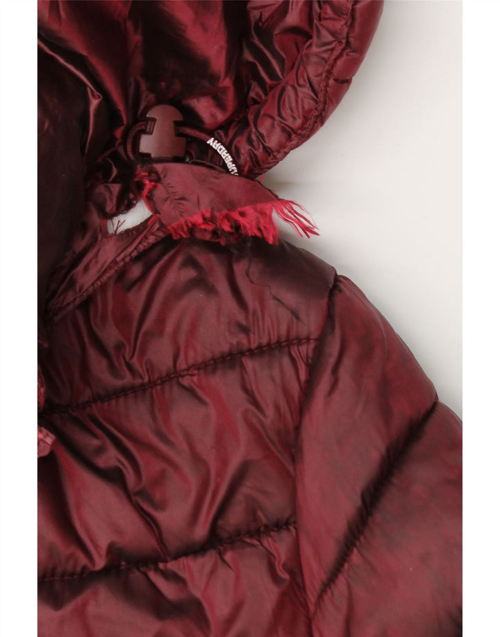 Superdry Chaqueta Acolchada Con Capucha Para Mujer UK 44 Medium Borgoña Nylon
