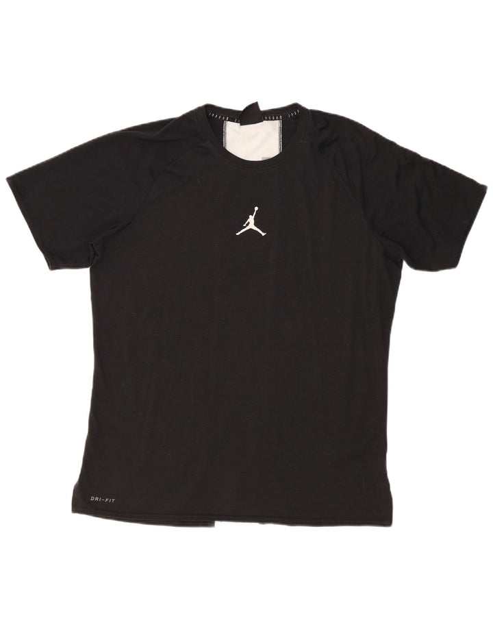 Jordan - Camiseta con gráfico Dri Fit para hombre, talla grande, color negro, poliéster