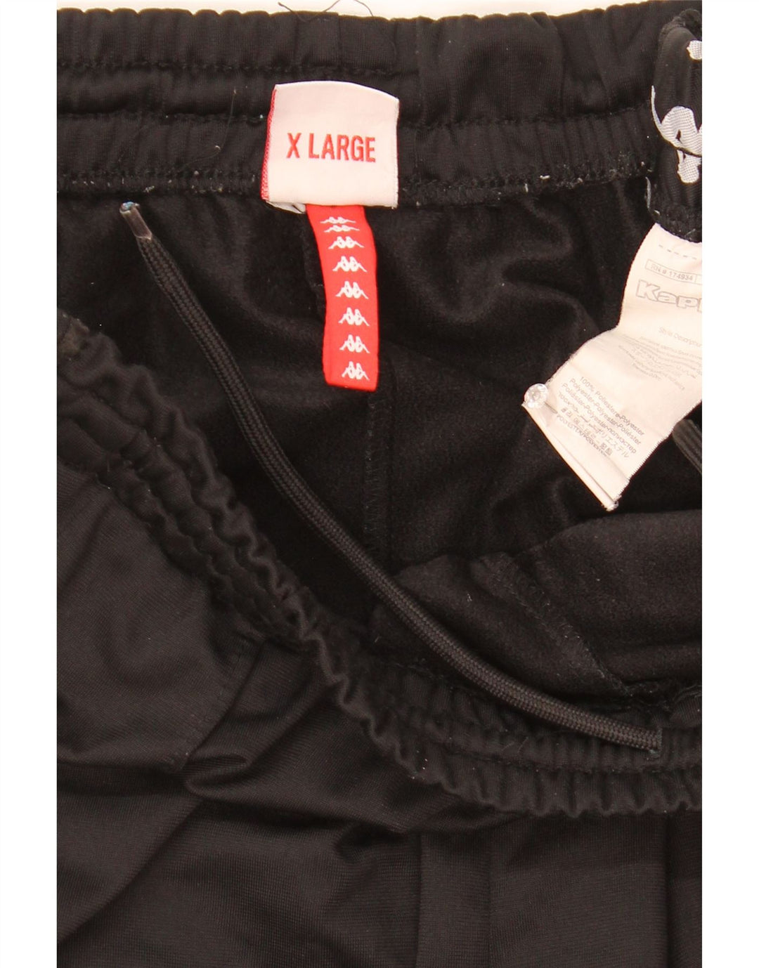 Kappa Hombre Pantalones De Chándal Gráfico XL Negro Poliéster