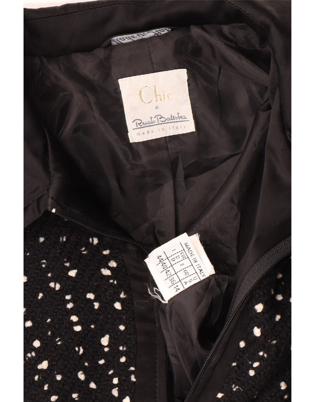 RENATO BALESTRA Chaqueta Bolero Mujer IT 44 Mediana Lana Moteada Negra