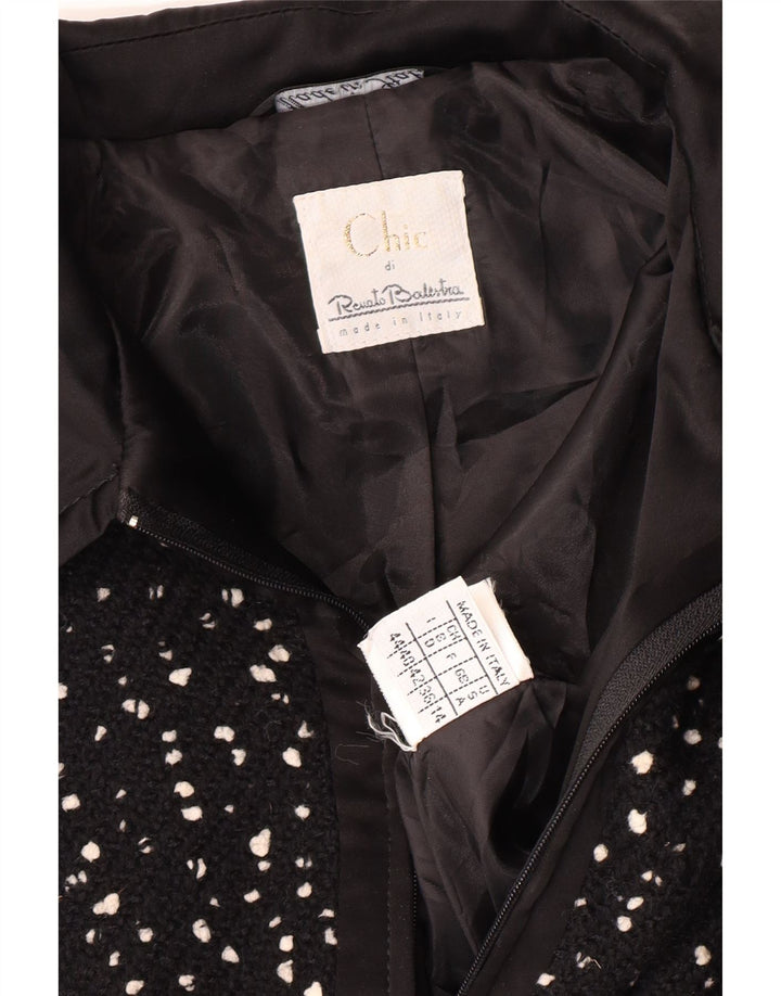 RENATO BALESTRA Chaqueta Bolero Mujer IT 44 Mediana Lana Moteada Negra