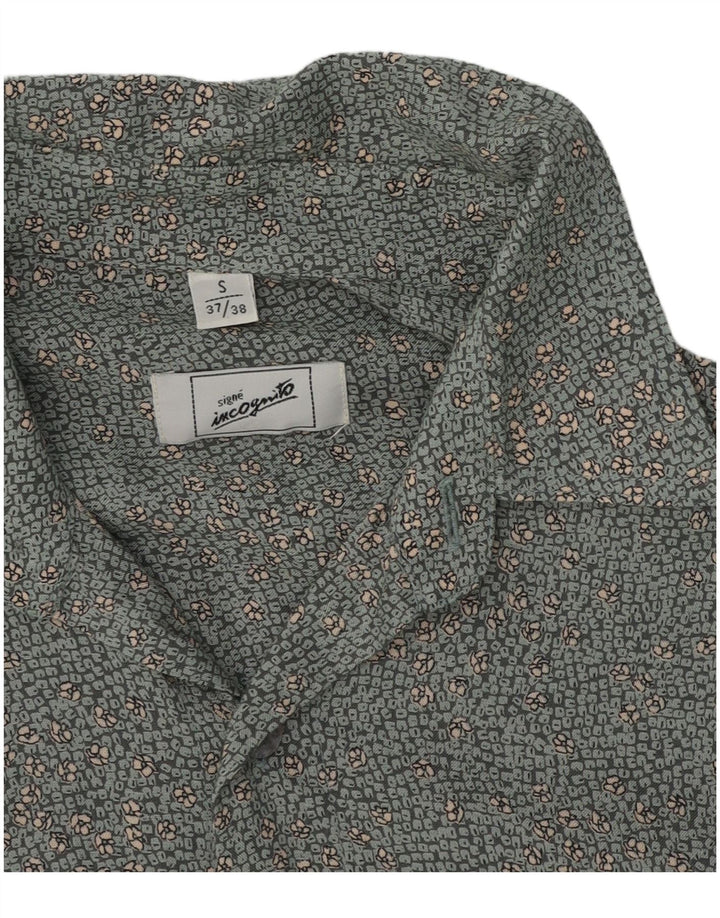Camisa Incognito para hombre talla 37/38 pequeña gris floral