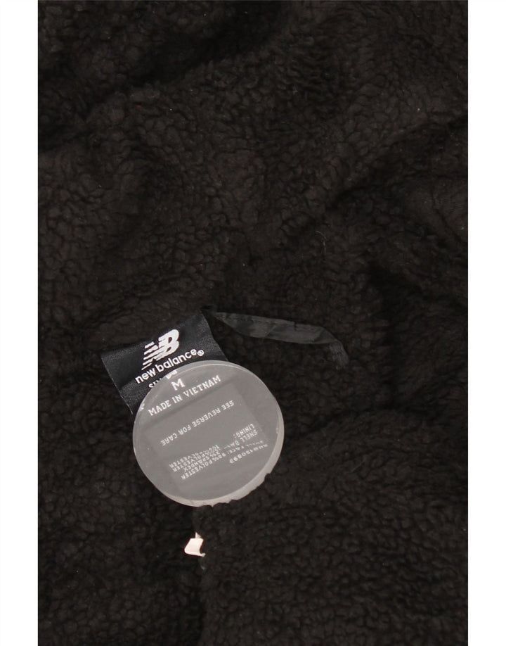 New Balance Hombre Sherpa Zip Sudadera con capucha Suéter Mediano Negro Poliéster