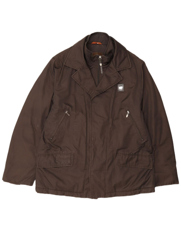 Piero Guidi Mens Windbreaker Jacket UK 44 2XL Brown Polyester