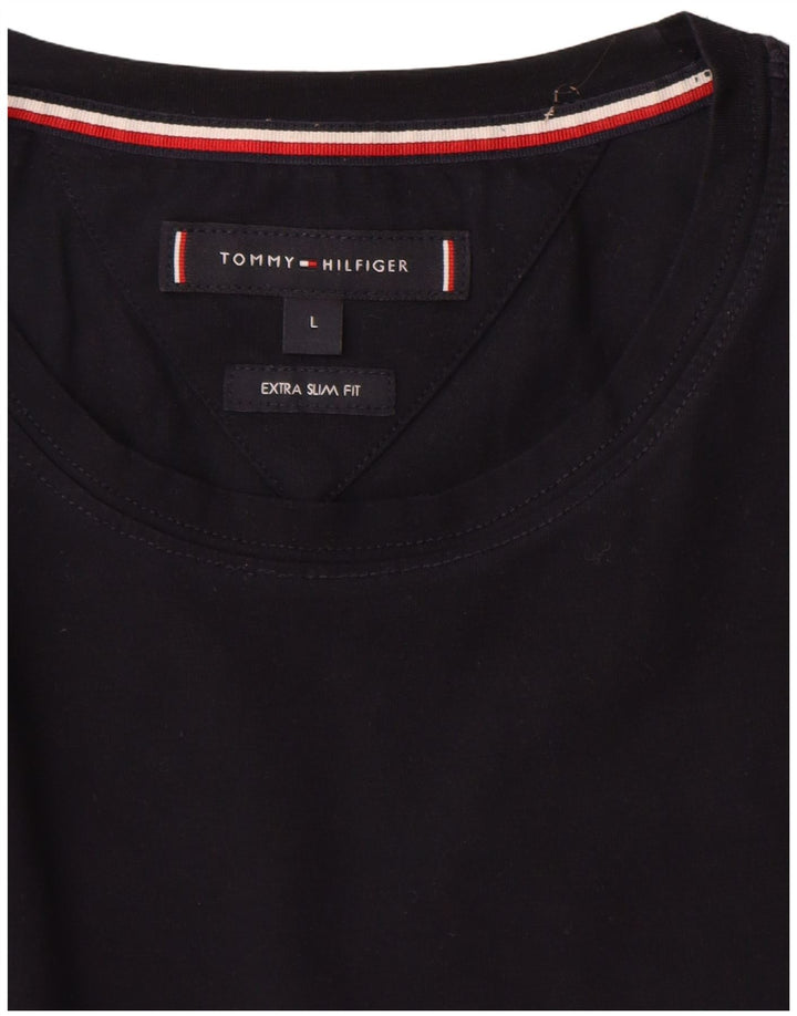 Tommy Hilfiger Camiseta Extra Slim para Hombre Top Grande Azul Marino