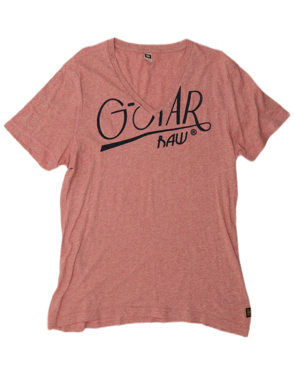 G-Star Hombre Camiseta Gráfica Top XL Algodón Rosa