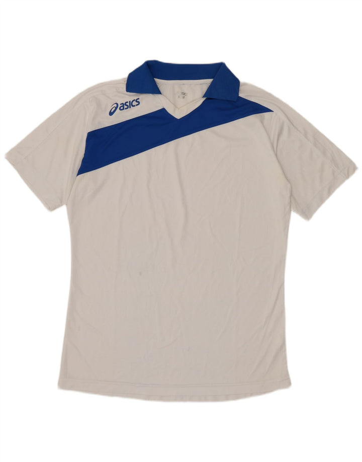ASICS Polo para hombre poliéster color block medio blanco