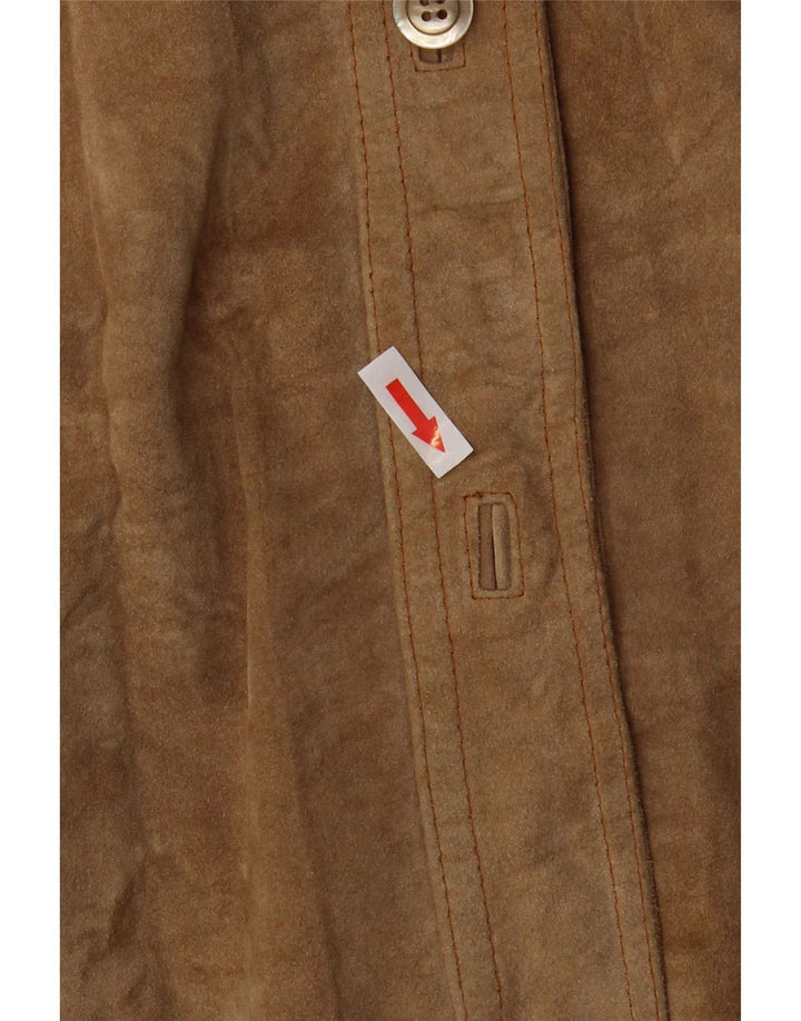 Vintage mujer chaqueta de ante Reino Unido 18 XL Beige