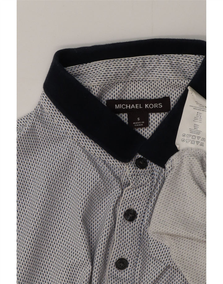 Michael Kors Polo Hombre Pequeño Algodón Manchado Azul