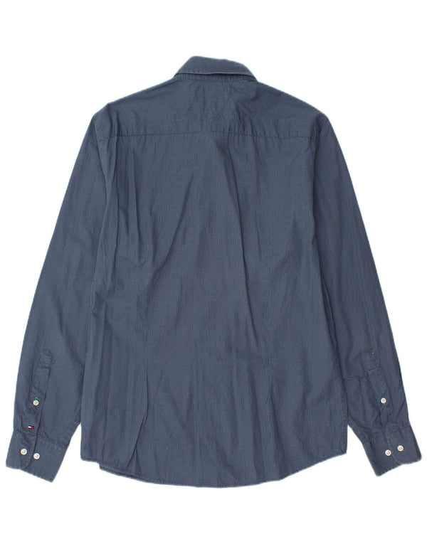 TOMMY HILFIGER Camisa slim fit de algodón con lunares en azul medio