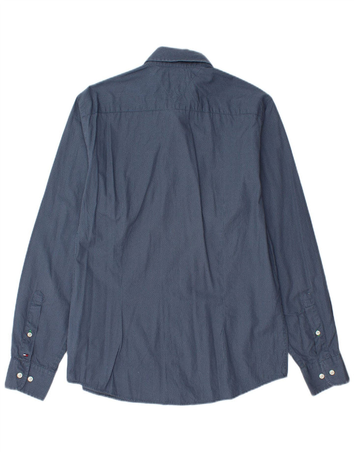 TOMMY HILFIGER Camisa slim fit de algodón con lunares en azul medio