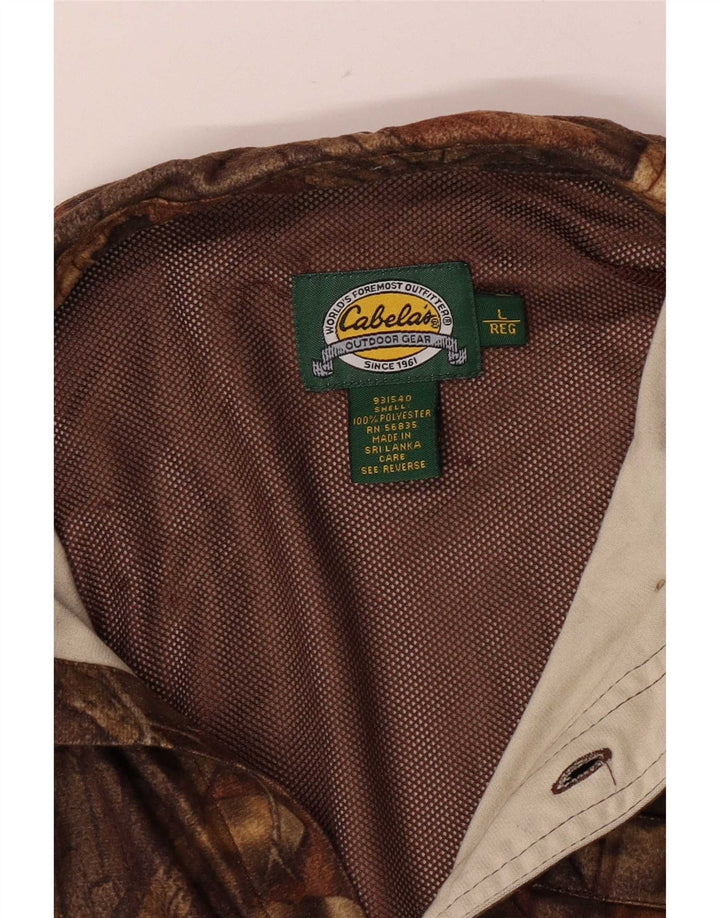 Camisa de caza para hombre de Cabela's Camisa grande de camuflaje marrón Poliéster