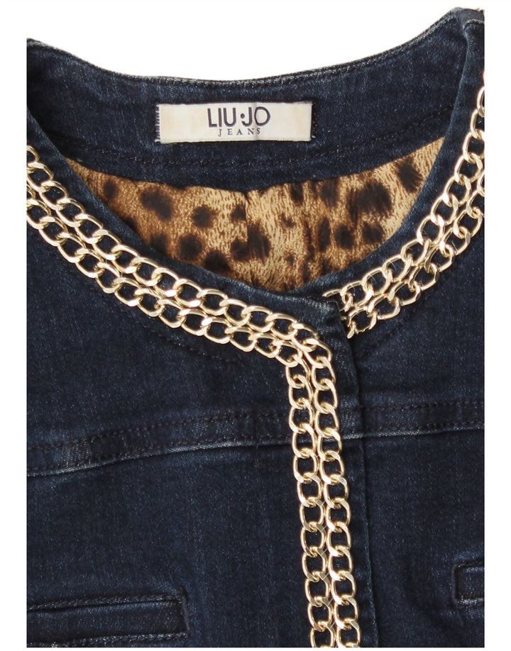 Liu Jo Chaqueta Vaquera de Manga 3/4 para Mujer UK 40 Small Azul Marino