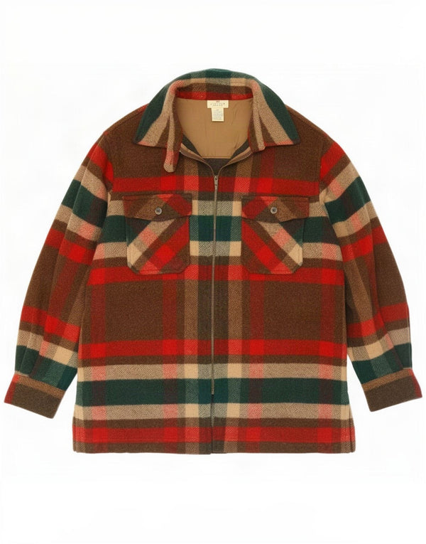 Camisa de franela vintage para hombre Acrílico a cuadros rojos medianos