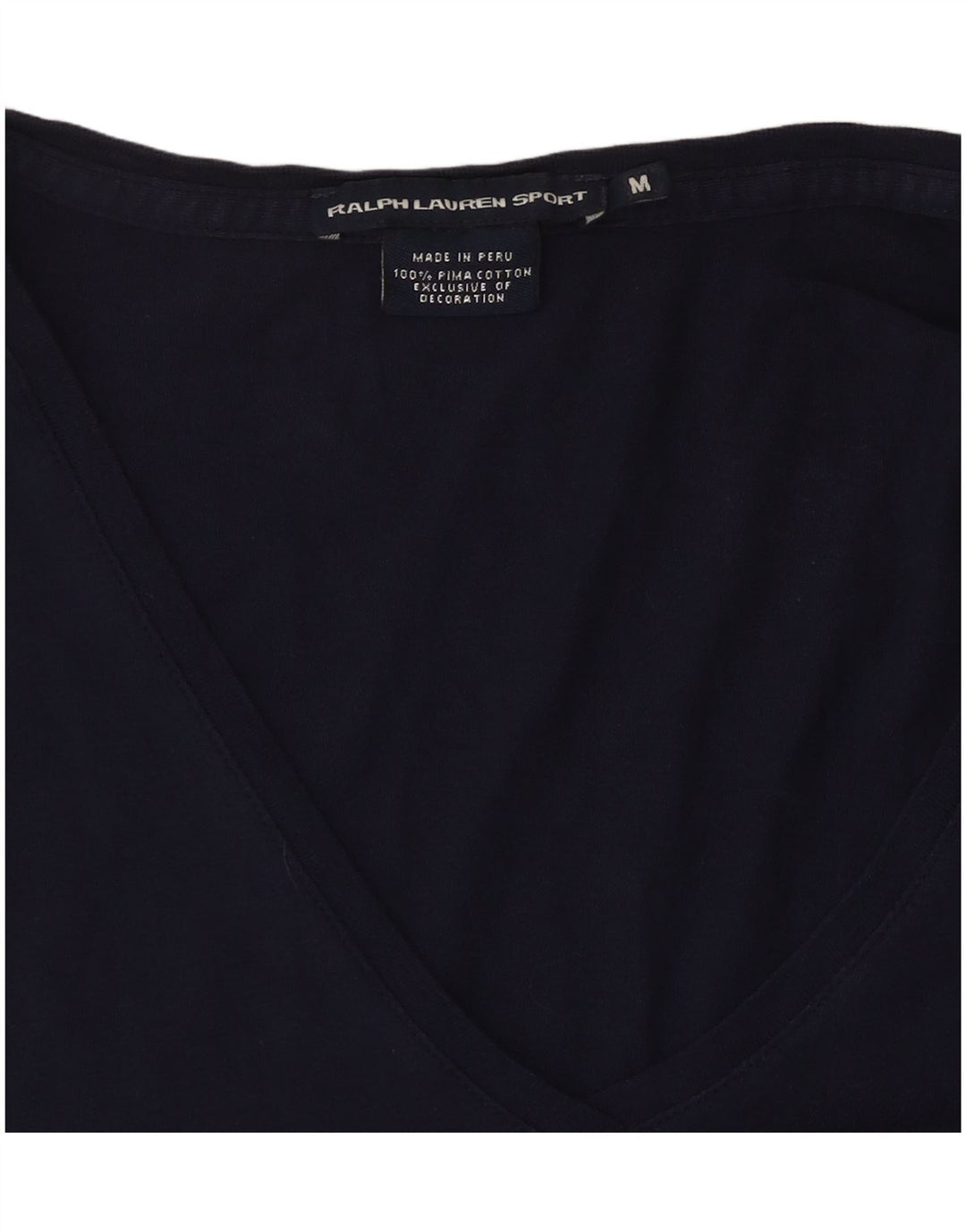 RALPH LAUREN Camiseta para mujer Top UK 12 Medium Azul marino Algodón