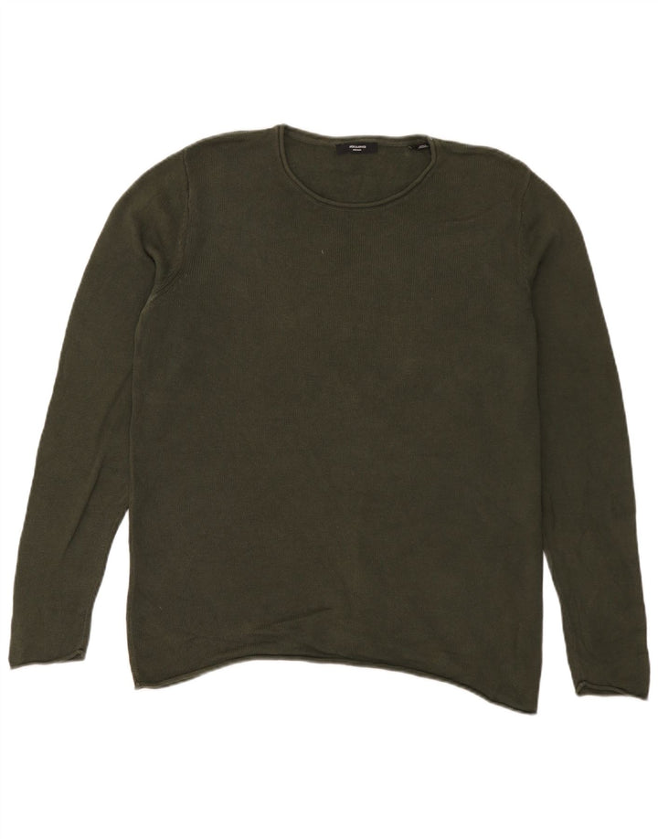 Jack & Jones Jersey con cuello redondo para hombre, talla grande, verde