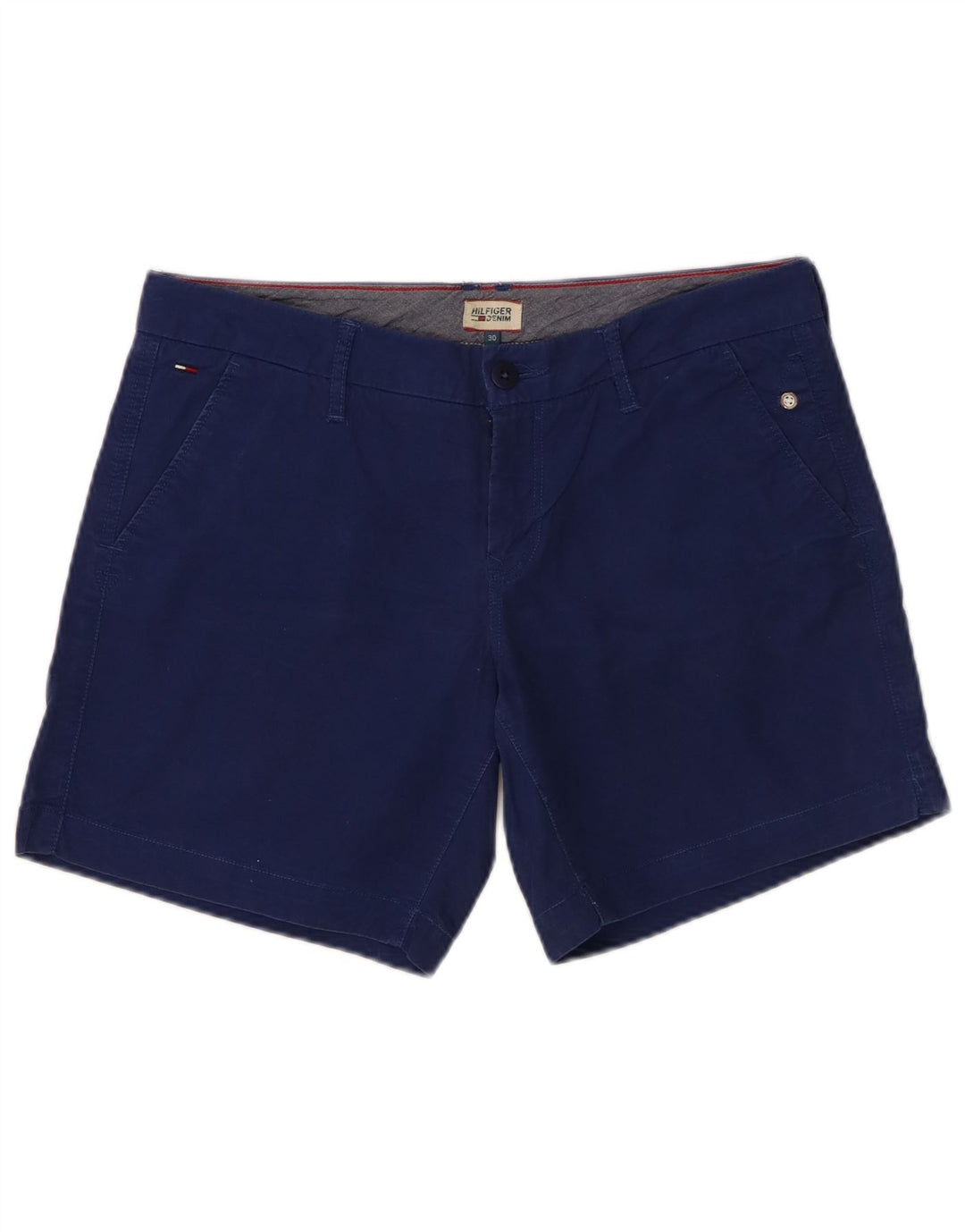 Pantalones Cortos Chinos Tommy Hilfiger Mujer W30 Algodón Azul Medio