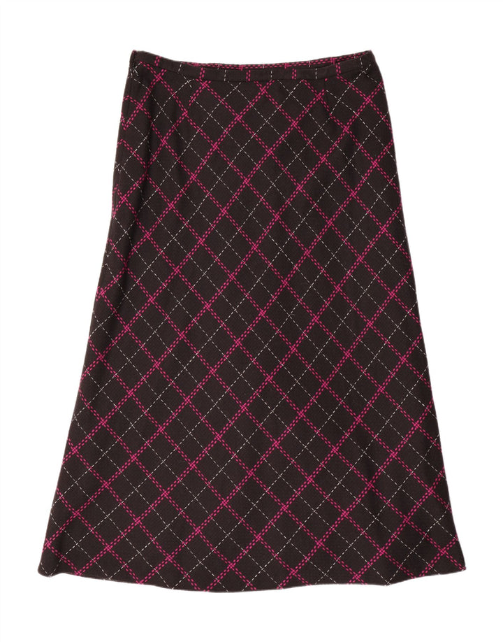 VIYELLA Womens A-Line Skirt W36 XL Black Check