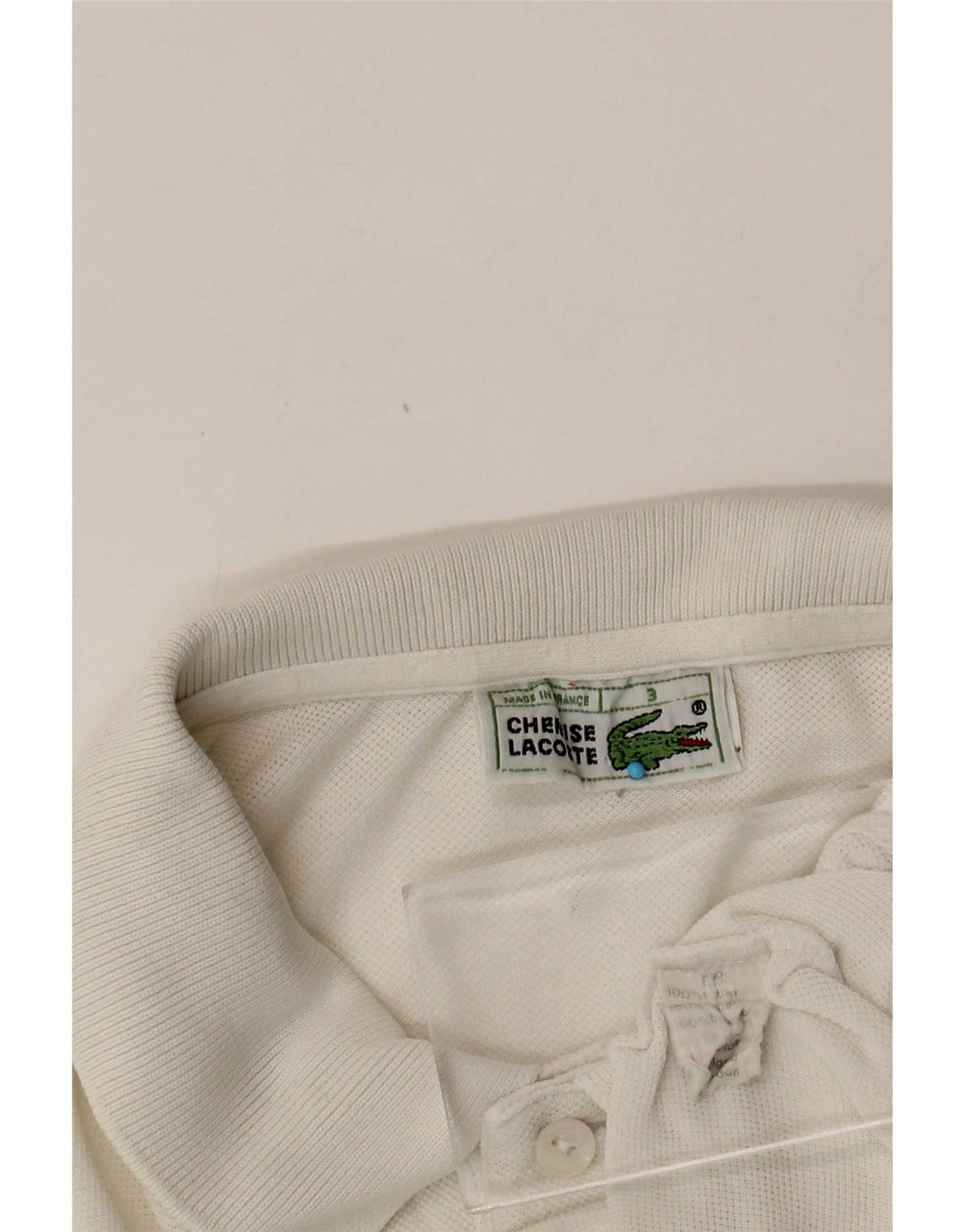 Lacoste Polo para hombre talla 3 pequeño algodón blanco