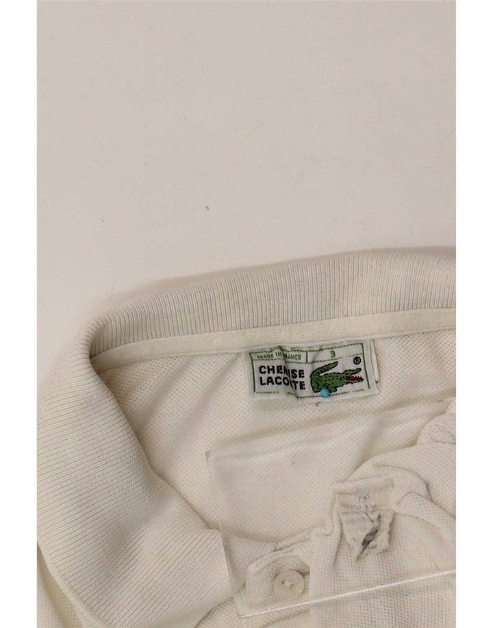 Lacoste Polo para hombre talla 3 pequeño algodón blanco