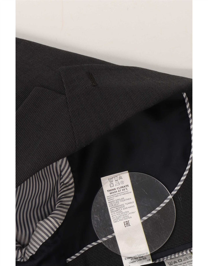 Marks & Spencer Chaqueta tipo blazer de corte regular con 2 botones para hombre UK 40 Gris medio