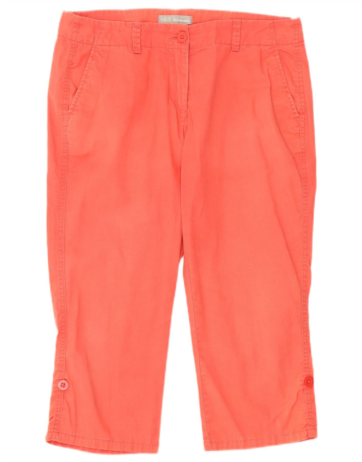 Marks & Spencer Pantalones Capri para Mujer UK 12 Medium W32 Algodón Rosa
