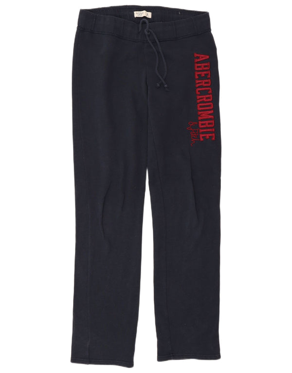 Abercrombie & Fitch Hombre Pantalones De Chándal Gráfico Azul Marino Medio