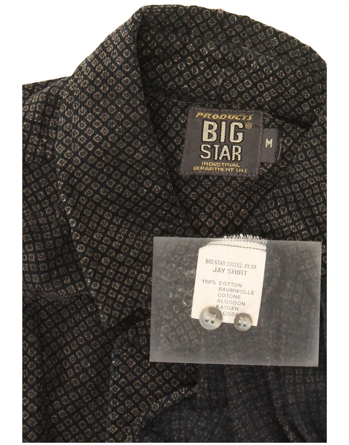 Camisa Big Star Hombre Algodón Geométrico Negro Mediano
