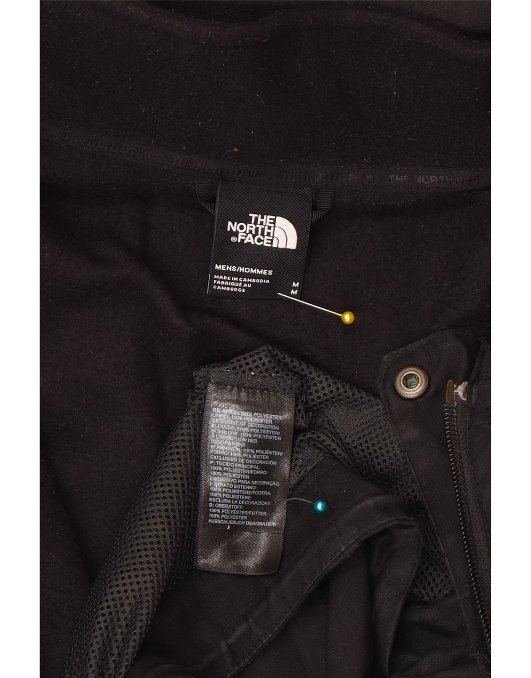 The North Face Chaqueta cortavientos con capucha para hombre UK 38 Mediano Negro Poliéster