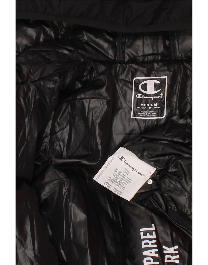 Champion Chaqueta acolchada con capucha para niños 9-10 años Mediana Negro