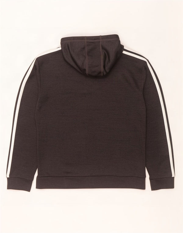 Adidas - Sudadera con capucha para niños, 12-13 años, grande, gris, poliéster