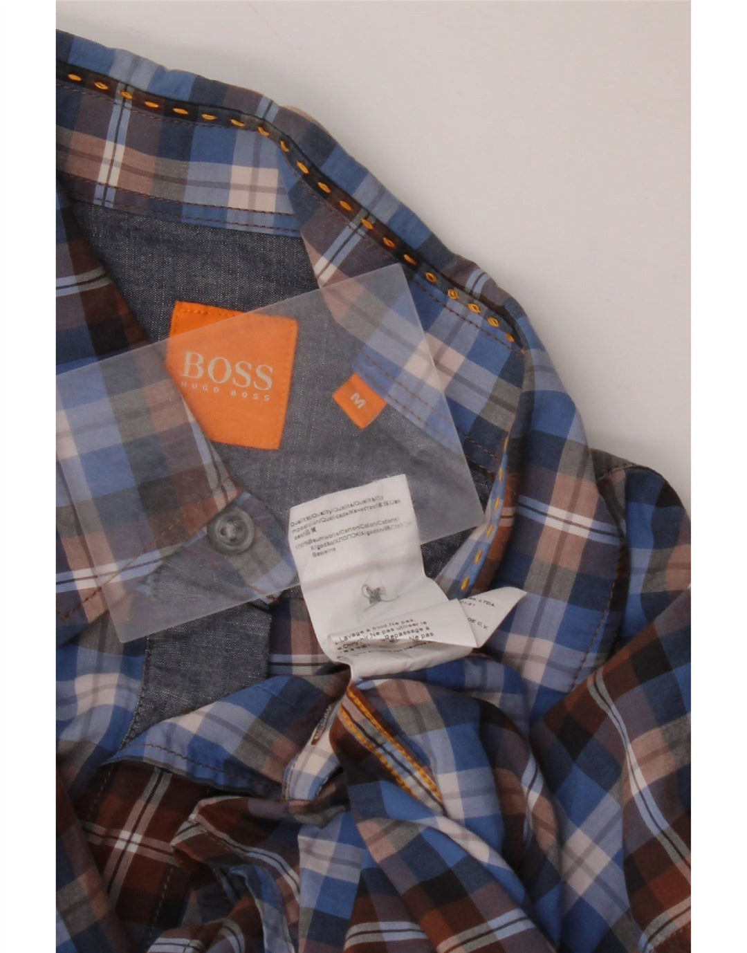 Camisa HUGO BOSS Hombre Algodón a cuadros azul medio