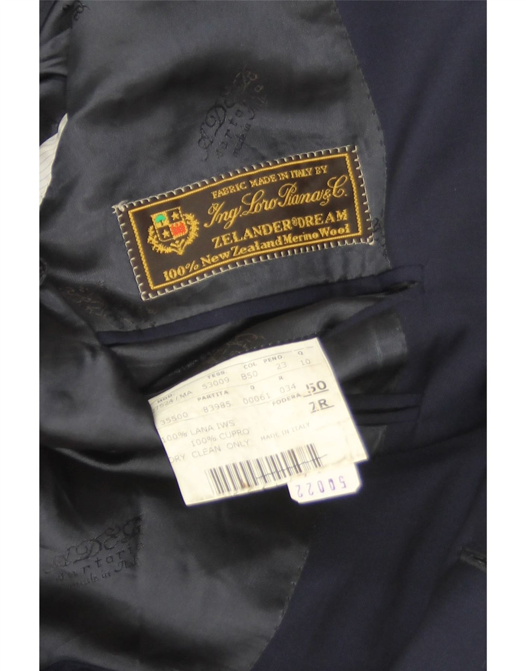 Ing Loro Piona & Co. Chaqueta tipo blazer de 2 botones para hombre IT 50 Large Azul marino
