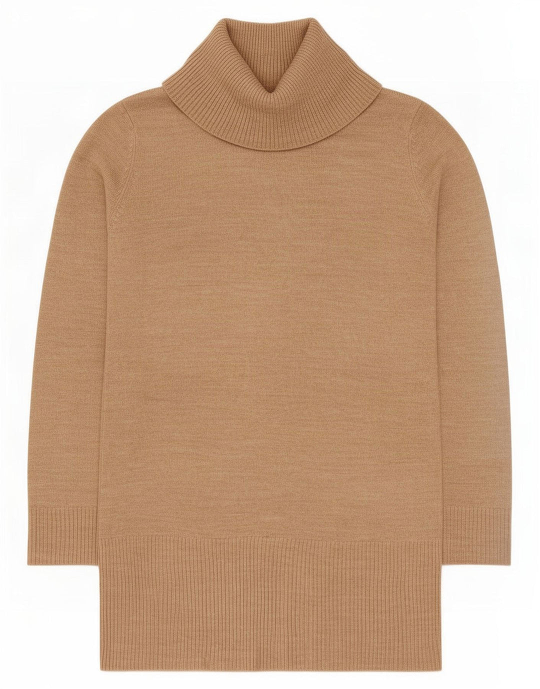 Marks & Spencer Suéter largo con cuello vuelto para mujer UK 8 Small Beige