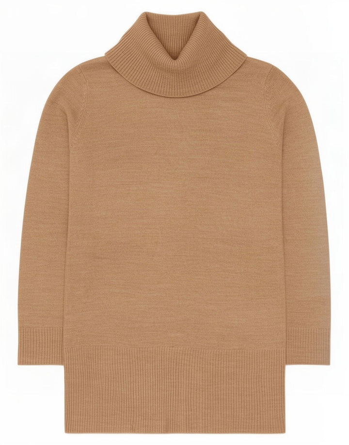 Marks & Spencer Suéter largo con cuello vuelto para mujer UK 8 Small Beige