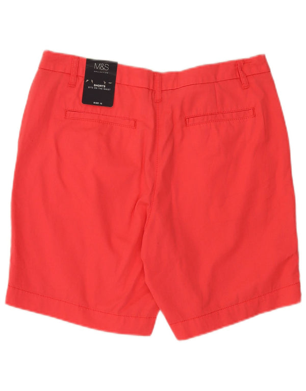 Marks & Spencer Pantalones cortos chinos para mujer UK 12 Medium W32 Algodón rosa